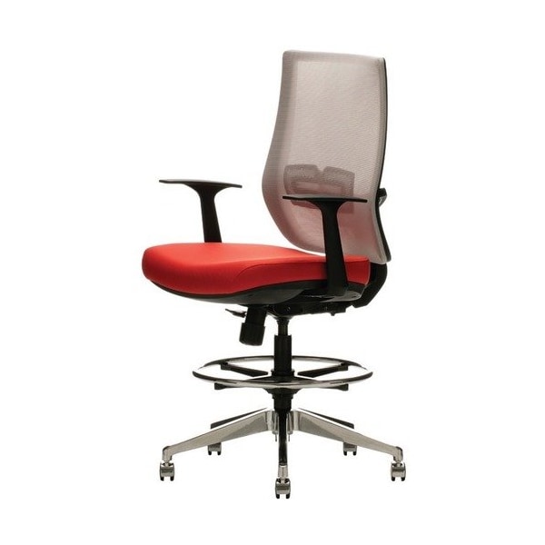 United Chair Co Stool, w/Arms, w/Casters, 26inx28inx52-1/4in, RavenBack/Cobalt UNCUP52RTP04 - main